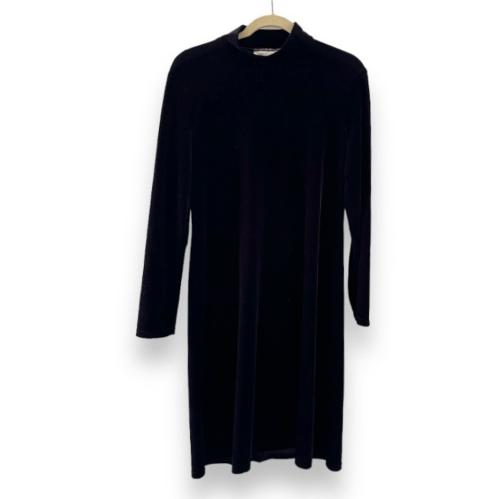 Vintage Kathie Lee Collection Black Velvet Long Sleeve Maxi Dress Size Large